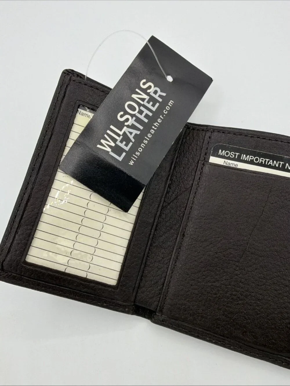 Wilson’s Bi-fold Leather Wallet, Dark Brown